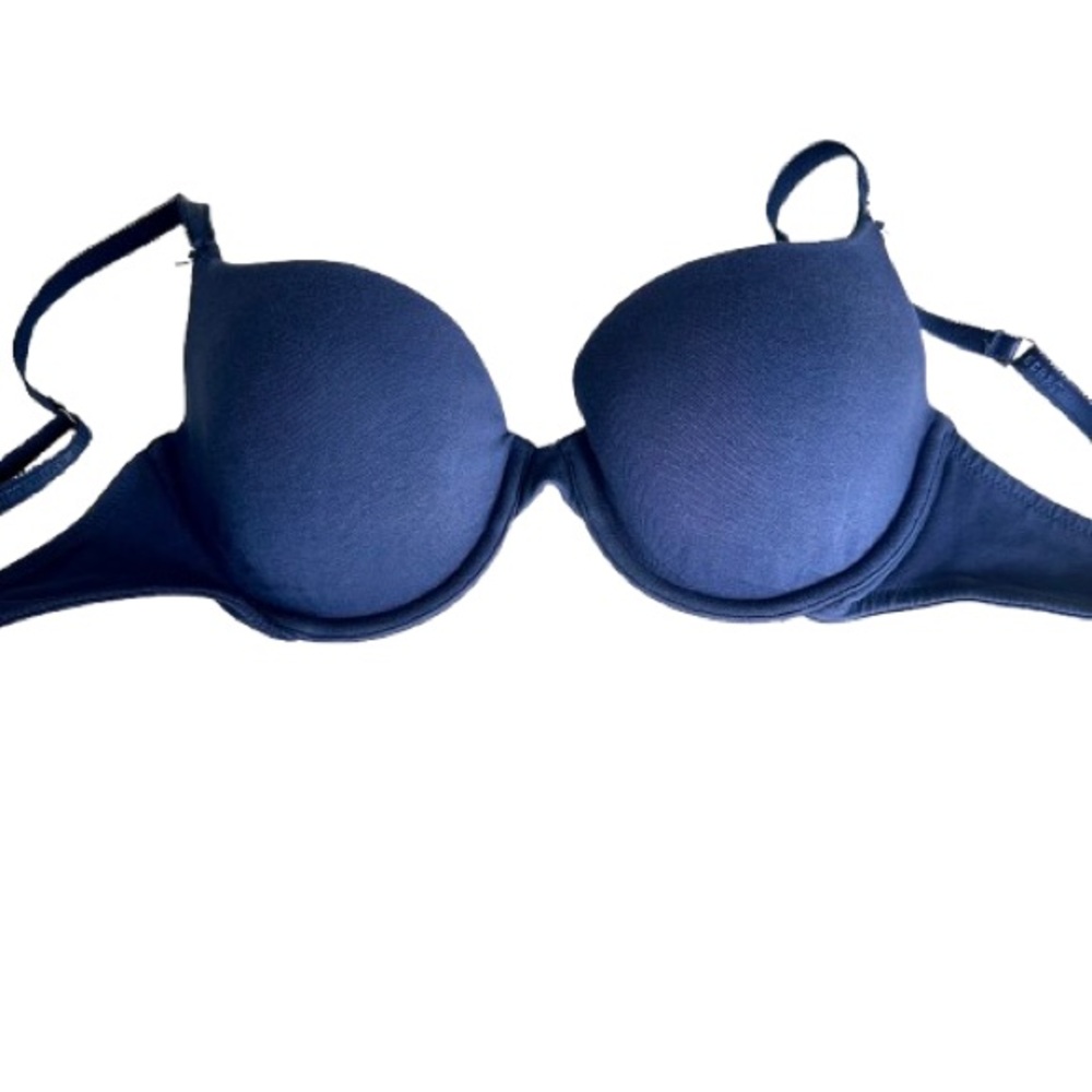 Victoria’s Secret Womens Lined Demi Bra Navy Blue Underwire T-Shirt Bra Size 34D